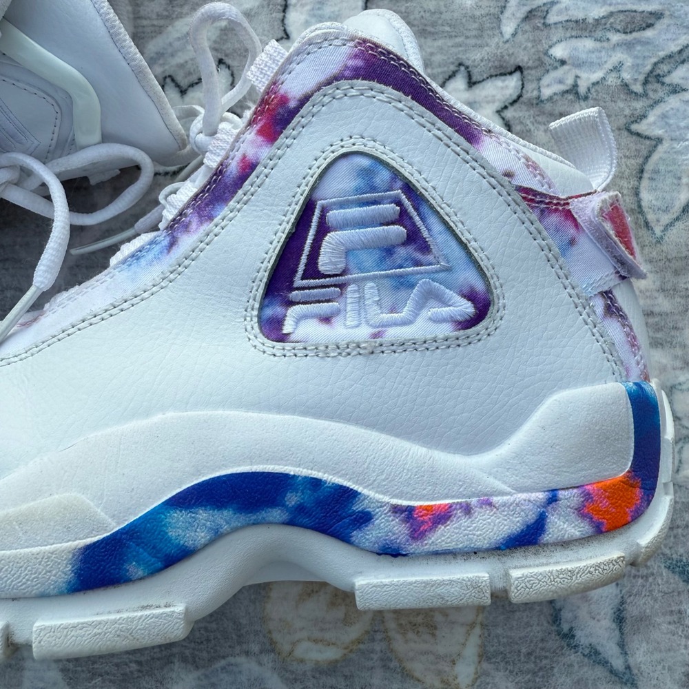 FILA Grant Hill 2 Sneaker Mens Size 9 White Tie Dye High Top Y2K 1BM01234-125 - Picture 6 of 9